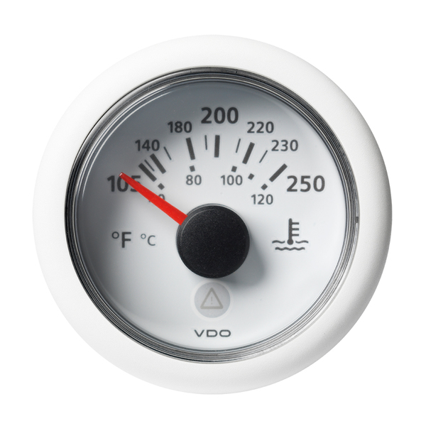 Vdo Marine 2-1/16" Temp Gauge 120 degC/250 degF-8-32V-White Dial A2C59514241